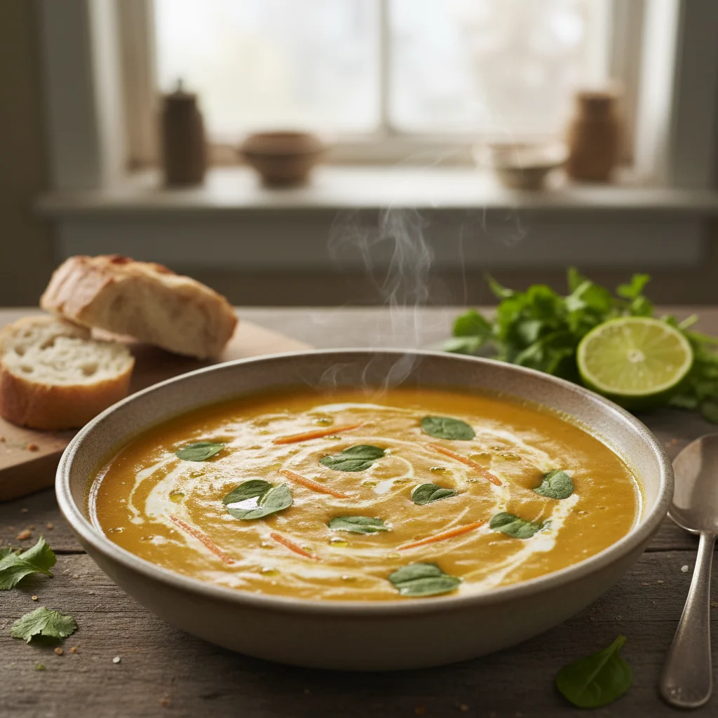 Creamy Coconut Spinach & Lentil Soup