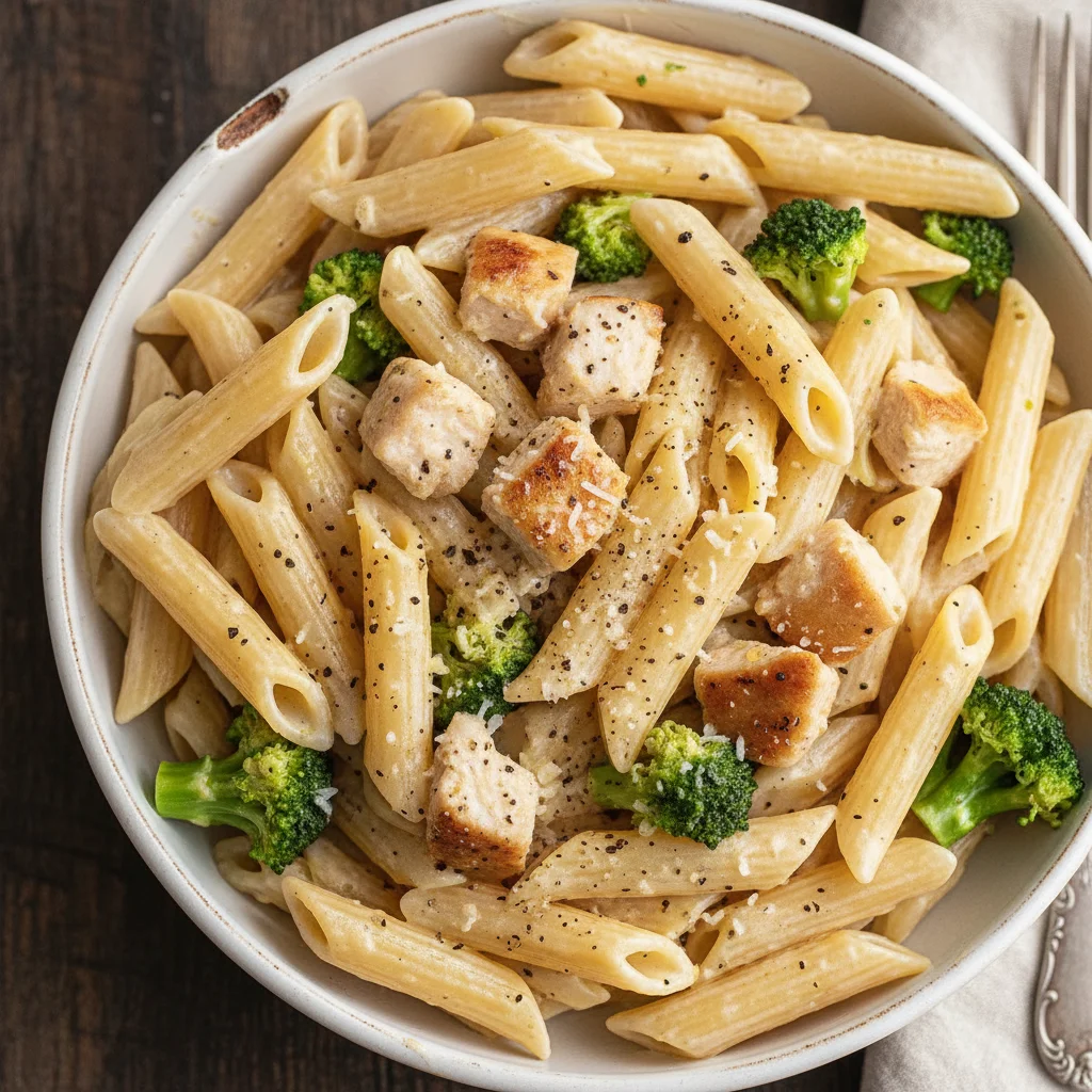 Creamy Garlic Chicken and Broccoli Pasta