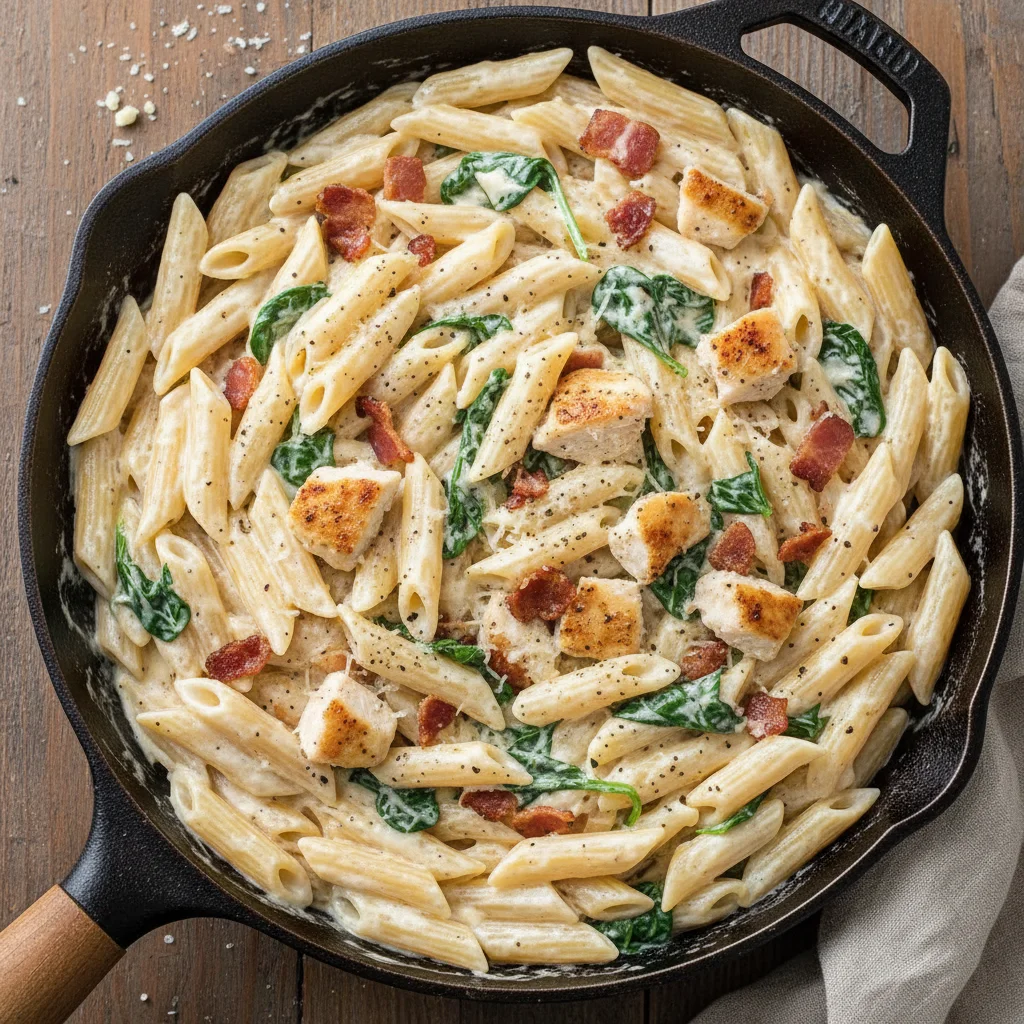 Creamy Garlic Chicken with Spinach and Bacon