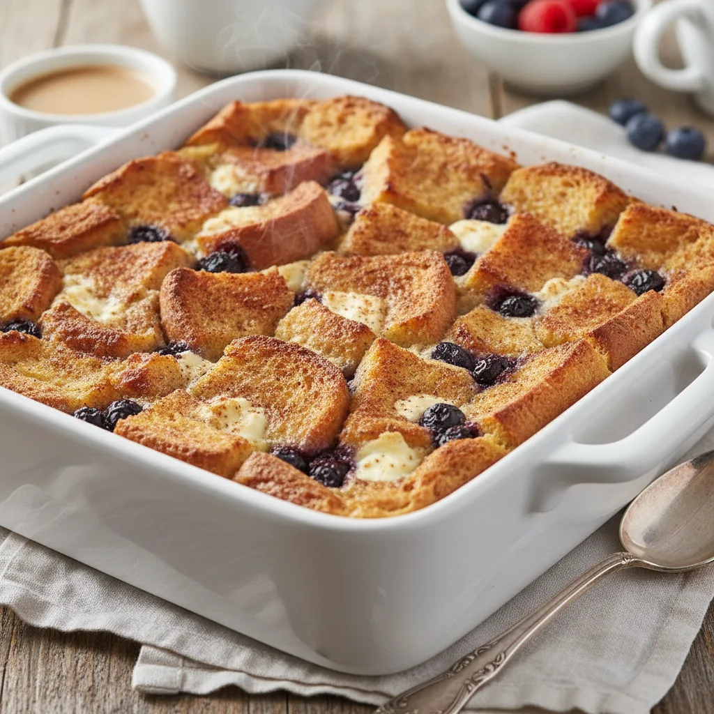 Baked Blueberry & Cream Cheese French Toast