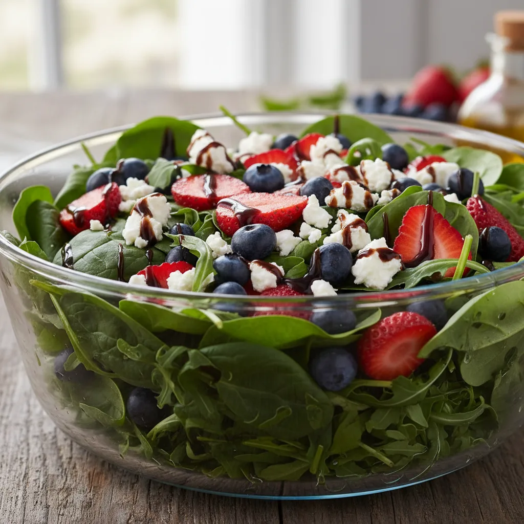 Summer Berry & Goat Cheese Spinach Salad