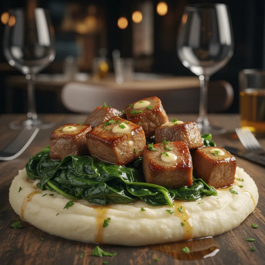 Garlic Butter Steak Bites with Creamy Mashed Cauliflower