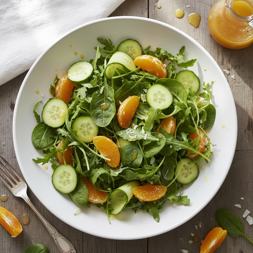 Citrus Arugula and Spinach Salad