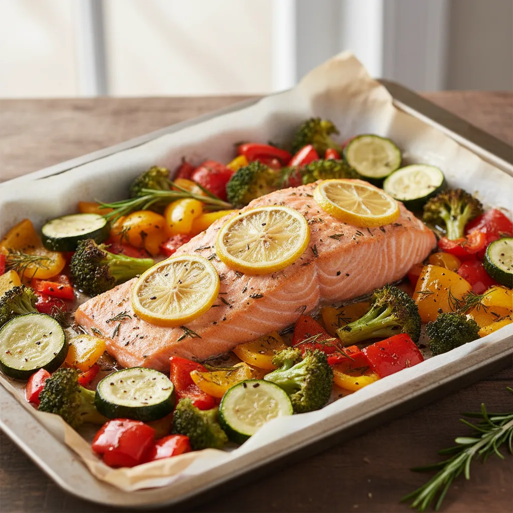 One-Pan Lemon Garlic Salmon & Veggies