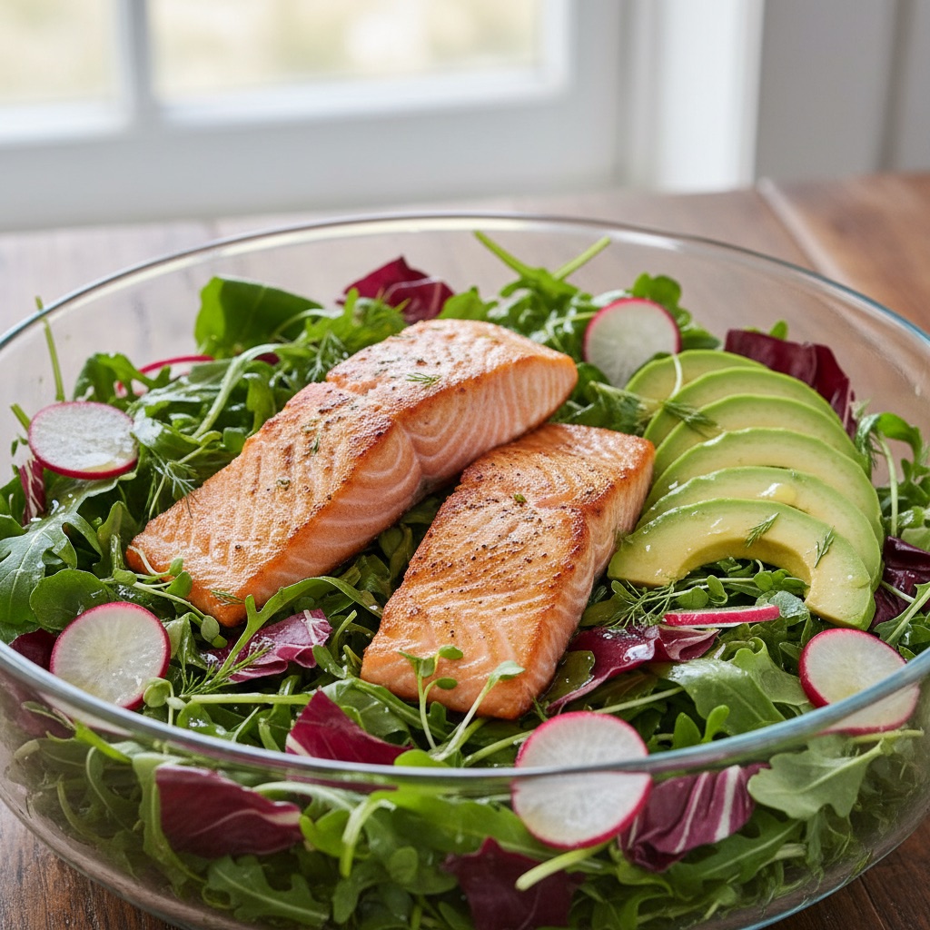 Mediterranean Salmon & Arugula Salad