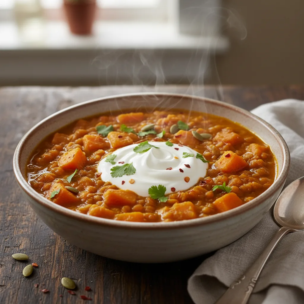 One-Pot Creamy Red Lentil & Tomato Stew