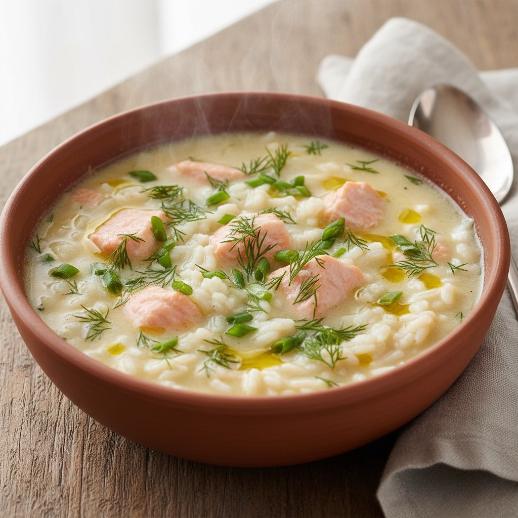 Salmon & Dill Avgolemono Soup
