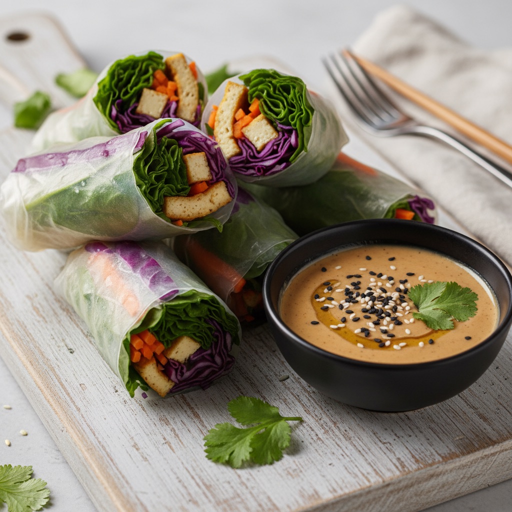 Fresh Tofu & Rainbow Veggie Spring Rolls