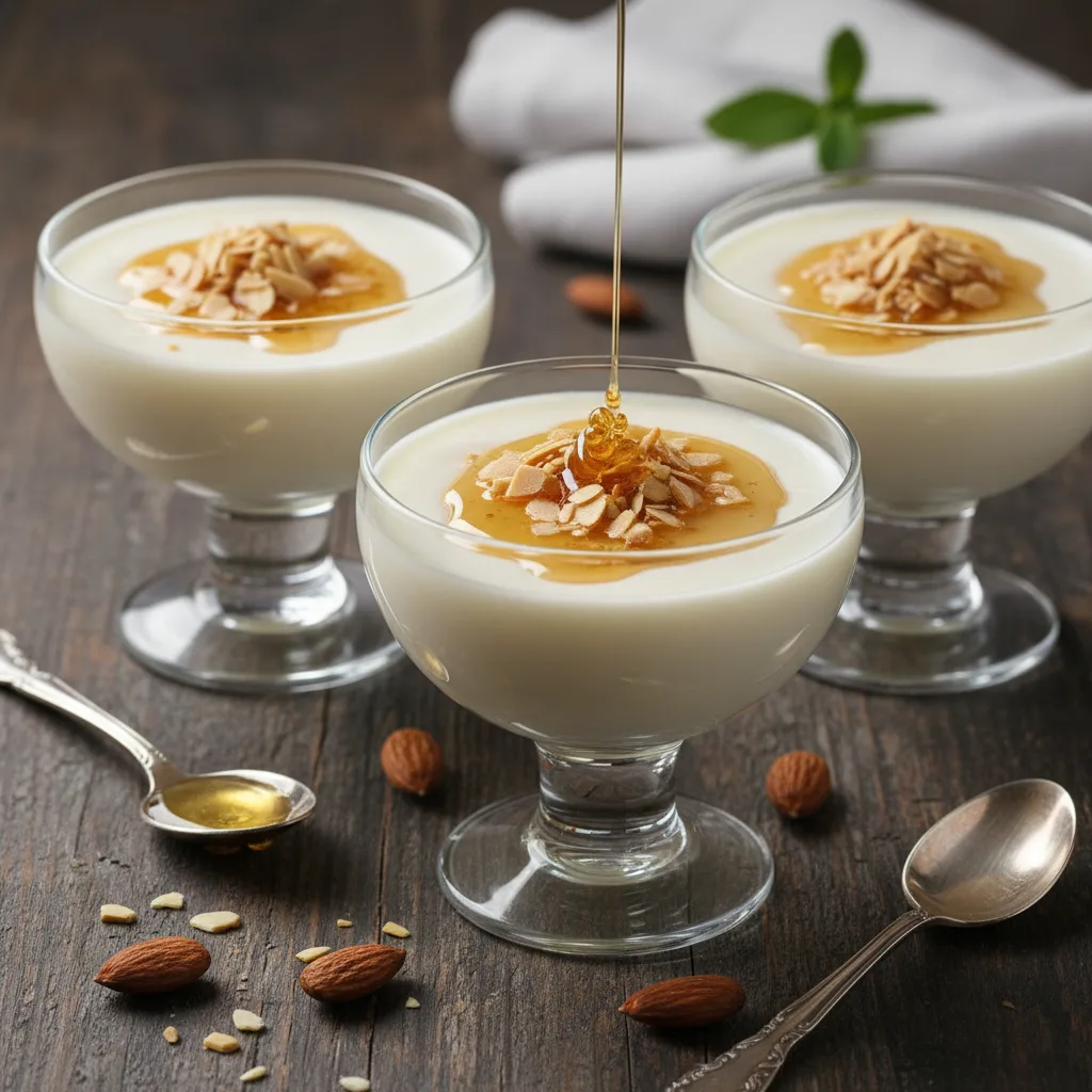 ठंडा मलाईदार गुलाब और शहद सूजी का पुडिंग