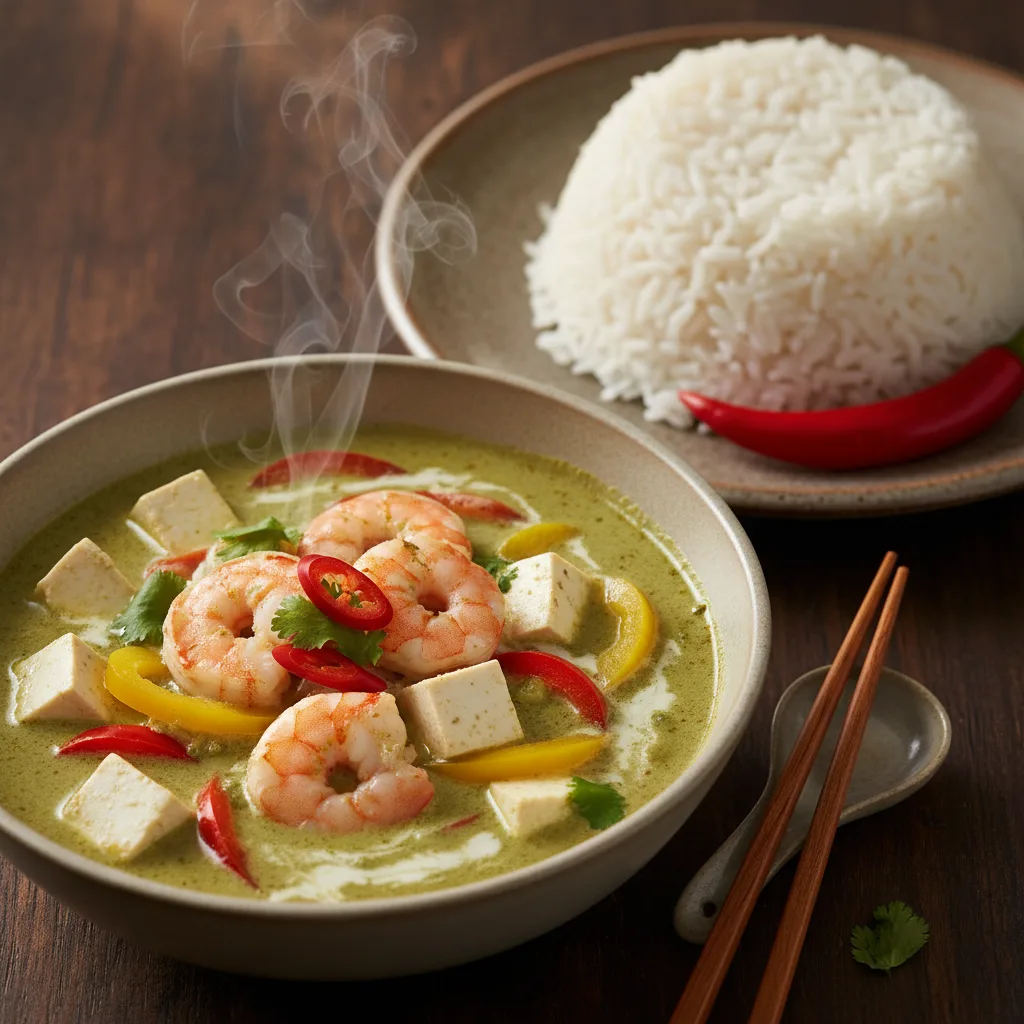 Thai Green Curry med rejer og tofu