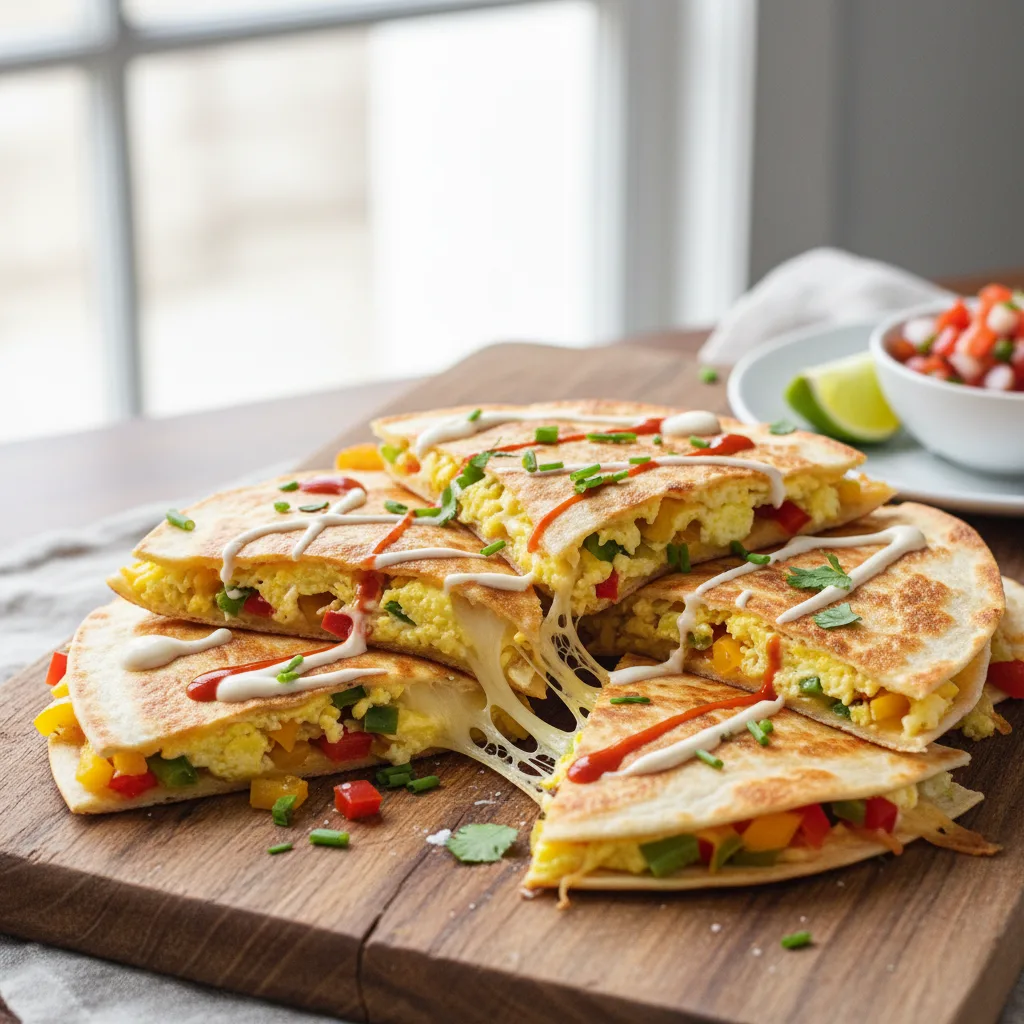 كويساديلا البروتين بالبيض والفلفل