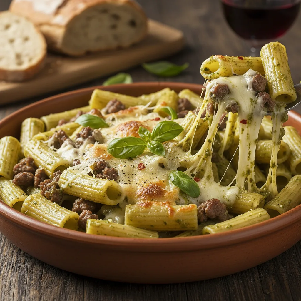 एक व्यक्ति के लिए क्विक क्रीमी पेस्टो पास्ता