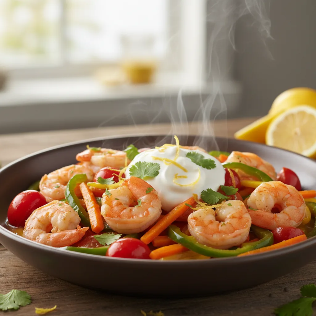 Zesty Garlic Shrimp and Veggie Skillet