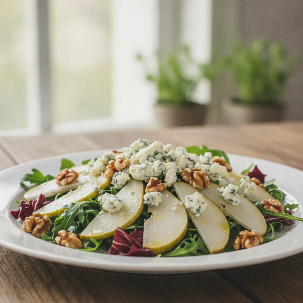 Салат с грушей, сыром и грецкими орехами