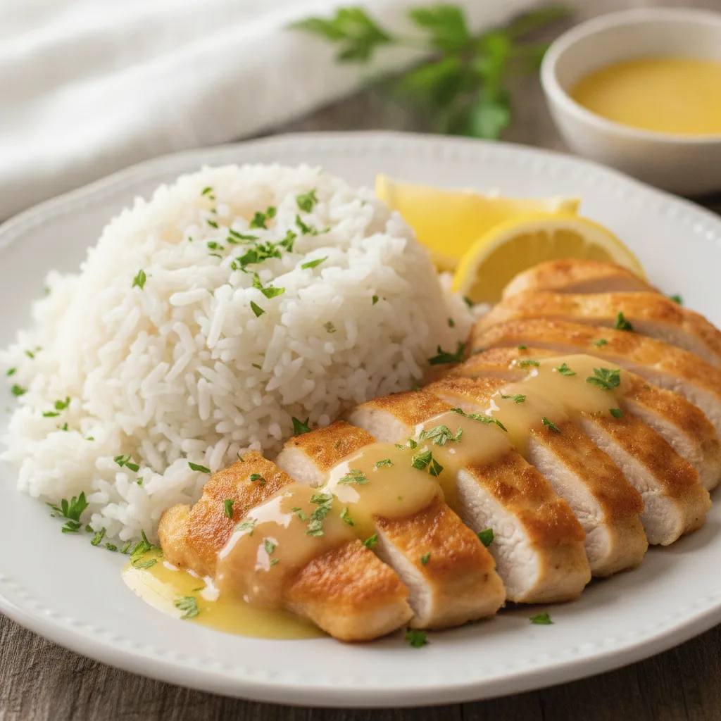 ガーリックレモンチキンと白米