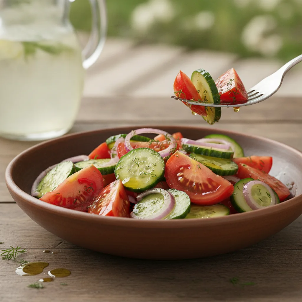 Insalata leggera di pomodori e cetrioli