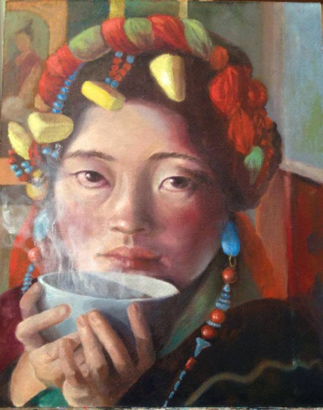 Tibetan woman oil painting klirò