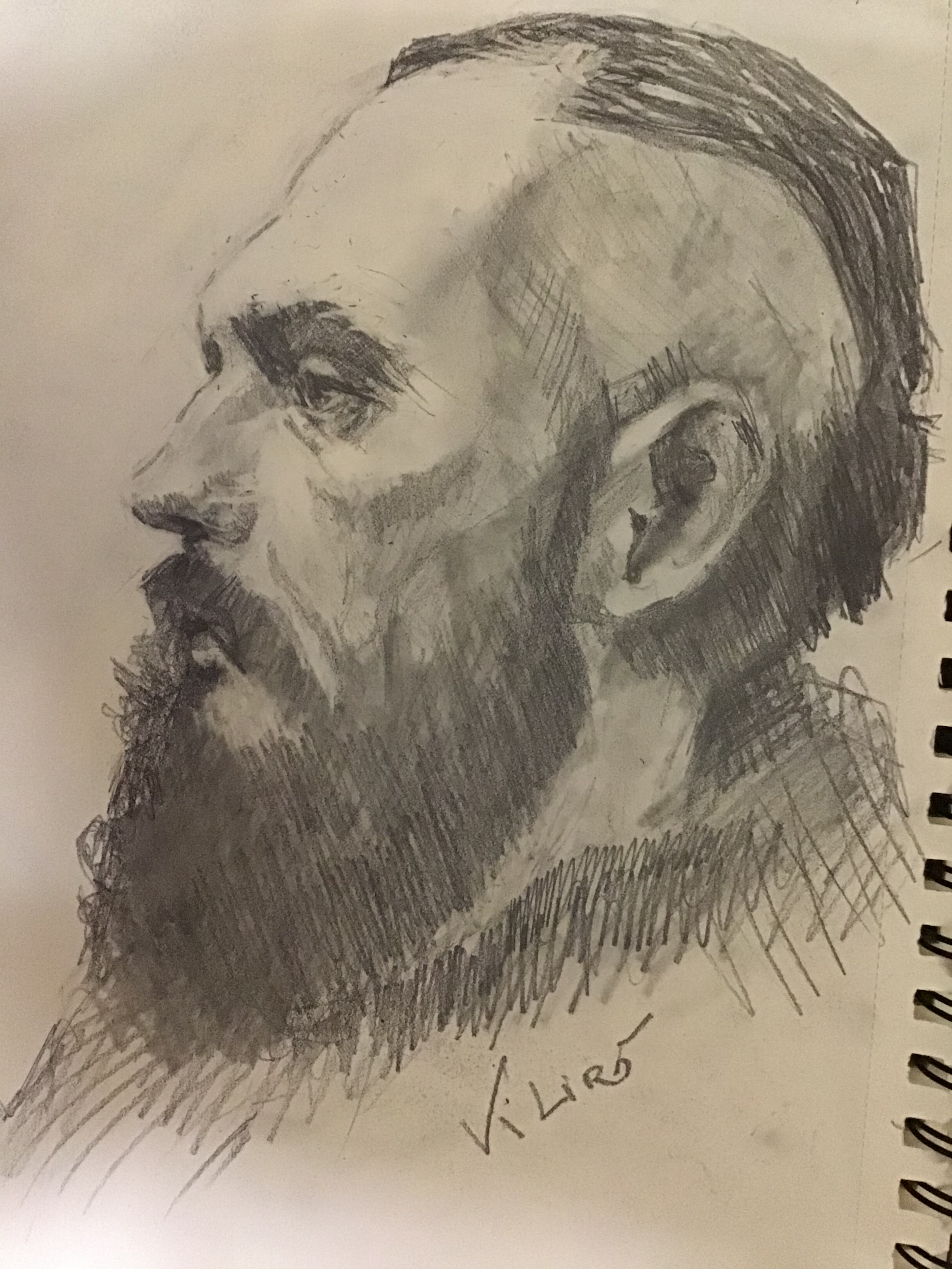 warrior portrait pencil drawing graphite klirò