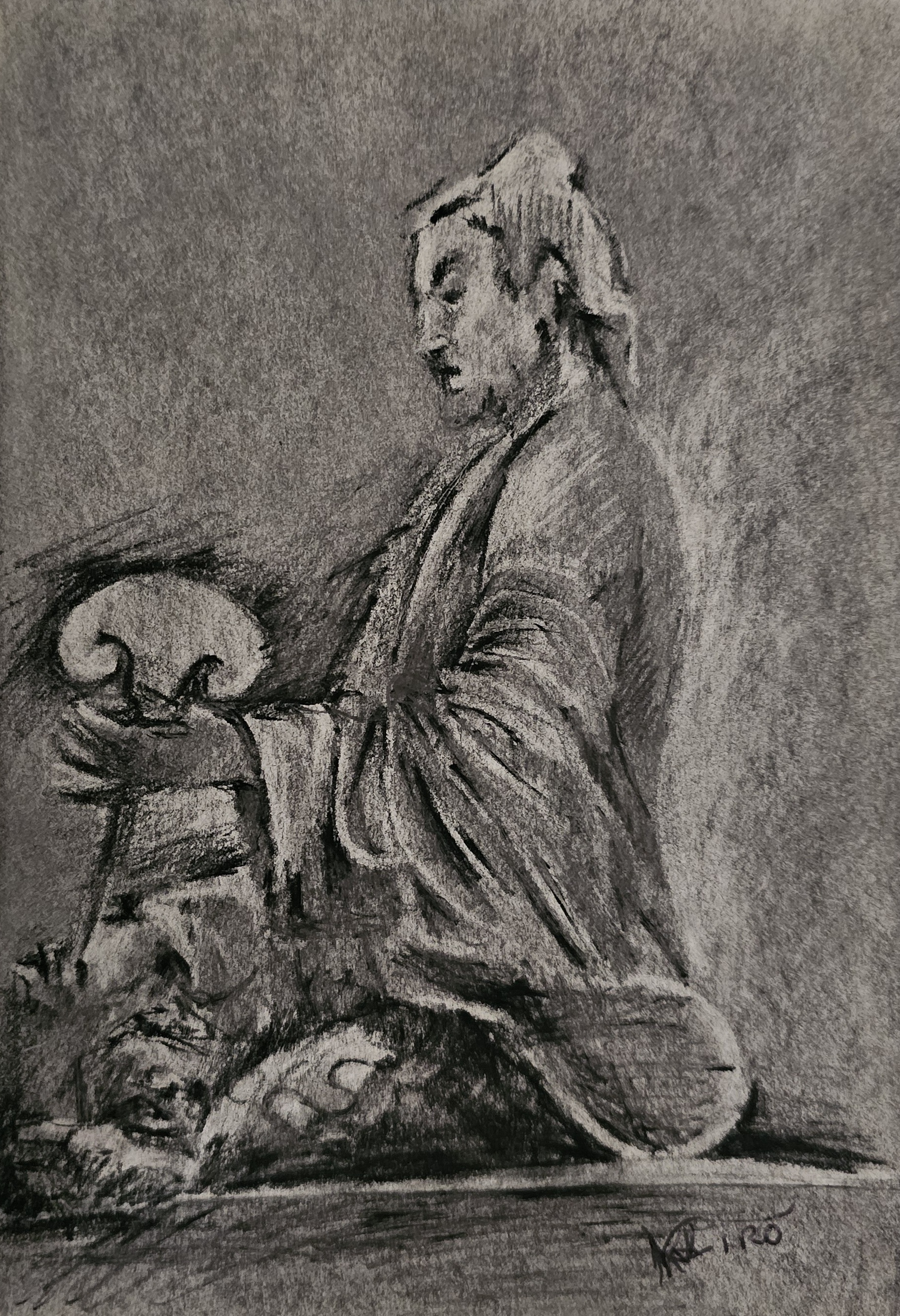 Disegno a matita "Samurai" di Klirò 