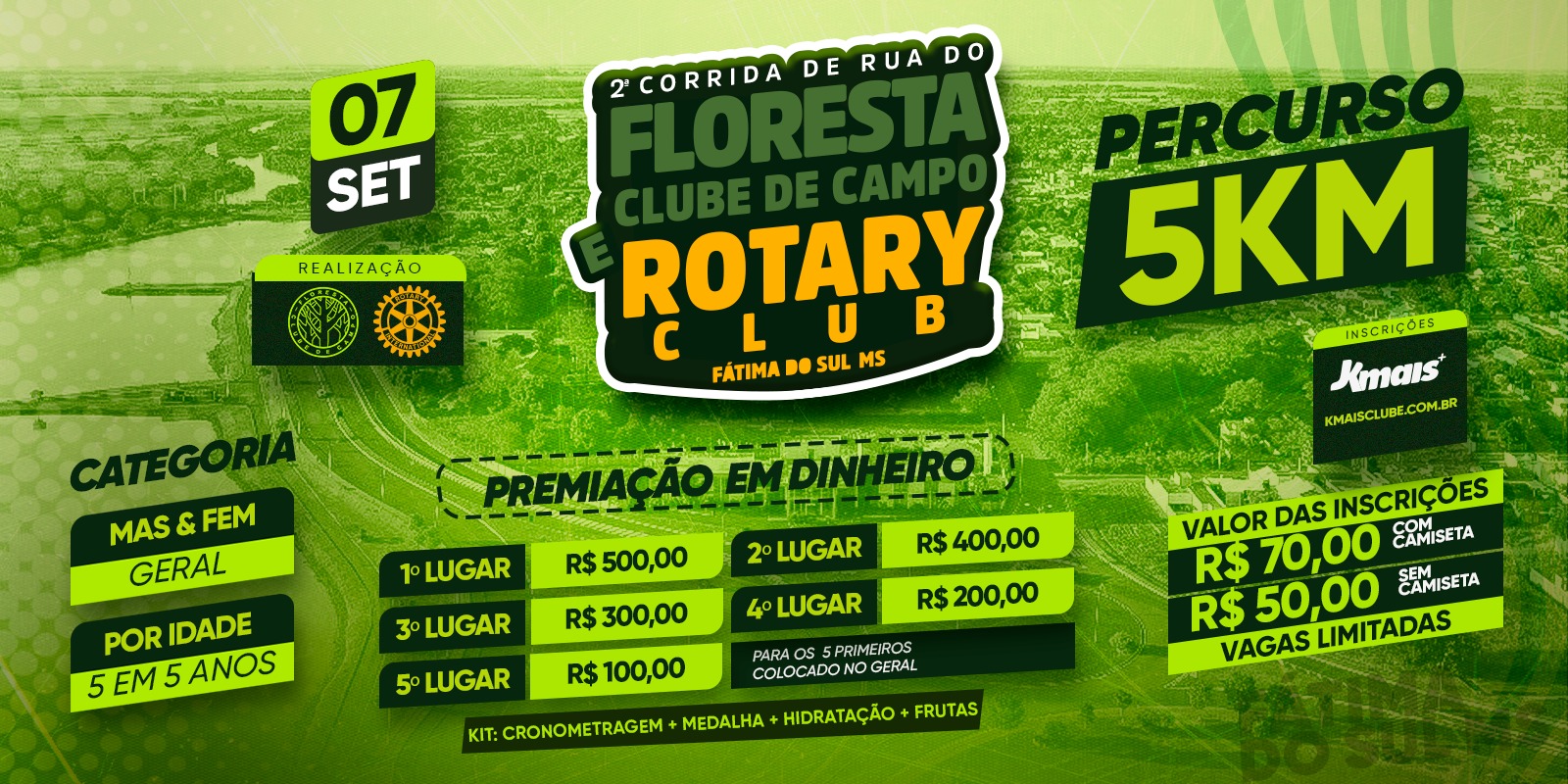 2ª CORRIDA DE RUA DO FLORESTA E CLUBE DE CAMPO ROTARY CLUB