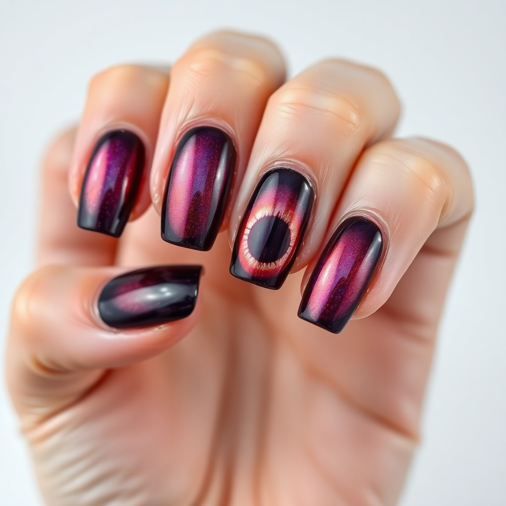 Unhas que mudam de cor quando você vira a mão! 😍✨
Violeta → Cobre — magnético mesmo
Essa tendência chegou no NailMeBrasil 🔗

#unhasgato #NailMeBrasil #magneticnails #cateyenails – photo 1