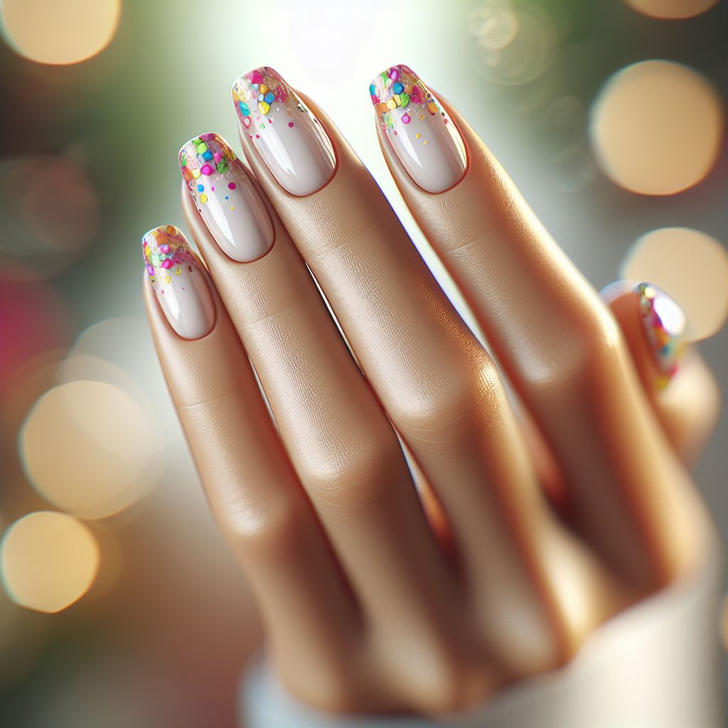 O carnaval acabou, mas as unhas não deixam esquecer! 🎉🌈
Branco + confete holog