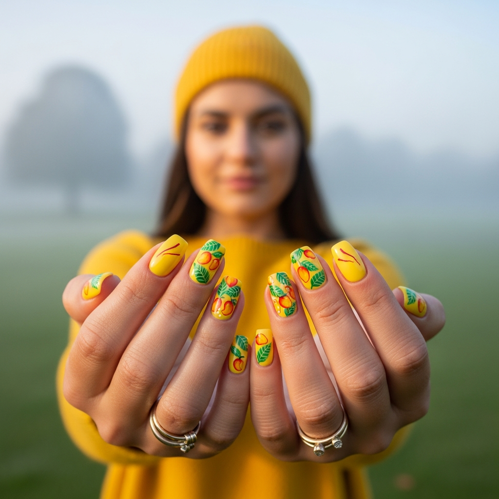 आम की season आई, नाखून भी आम हो गए! 🥭✨
Saffron Yellow + Mango Motif = गर्मियों का असली मूड
NailMe पर Booking करो 💅

#आम_नेल #NailMeIndia #MangoNails #गर्मी – photo 1