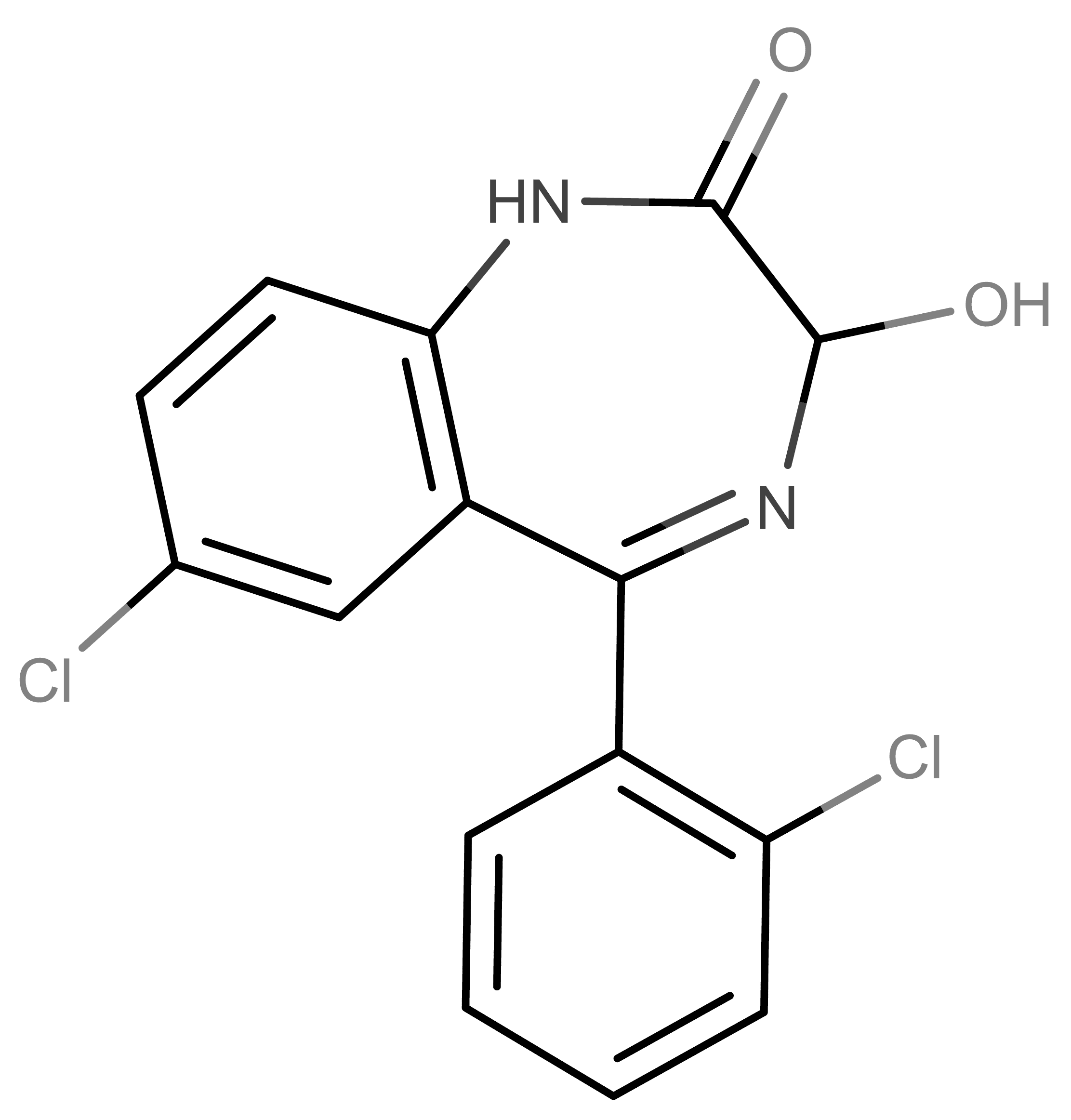 Lorazepam molecular scheme