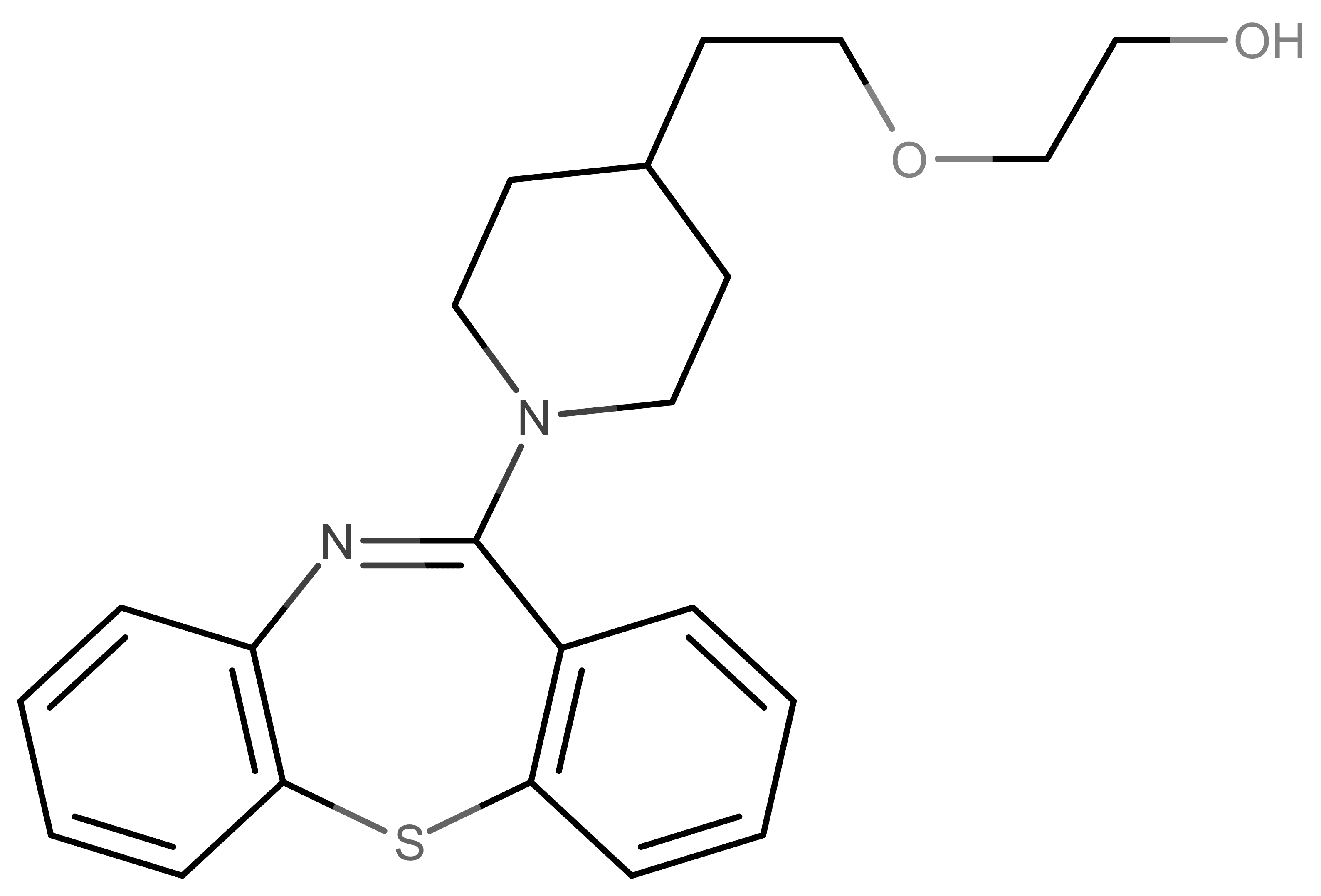 Quetiapine molecular scheme