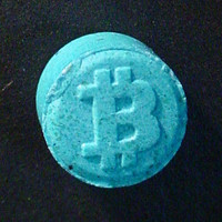 Blue Bitcoin molecular scheme