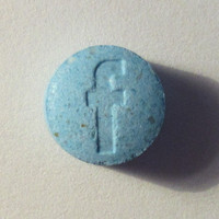 Blue Facebook molecular scheme