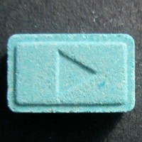 Blue Play Button molecular scheme