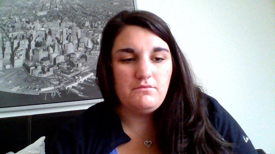 A photo of Lindsay, unable to smile