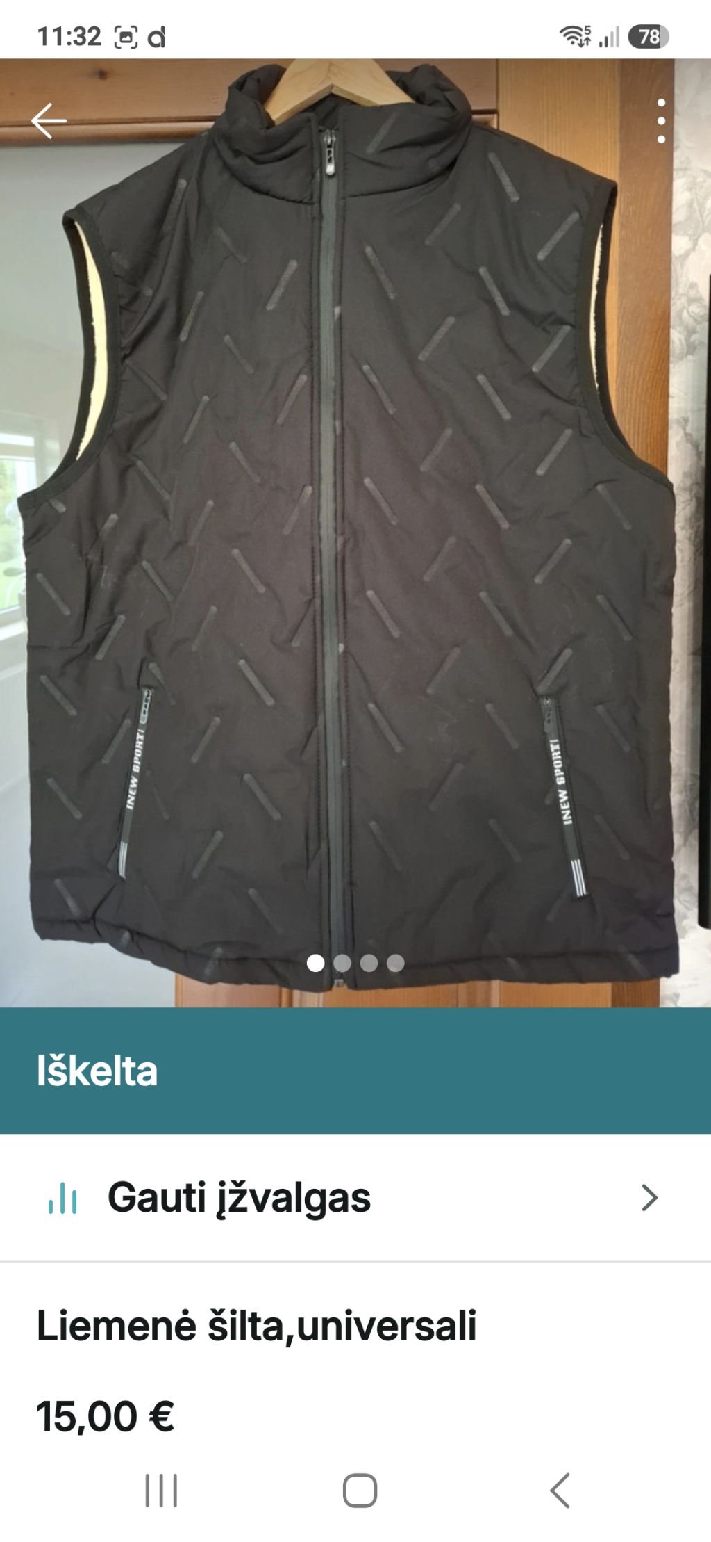 Universali šilta liemenė