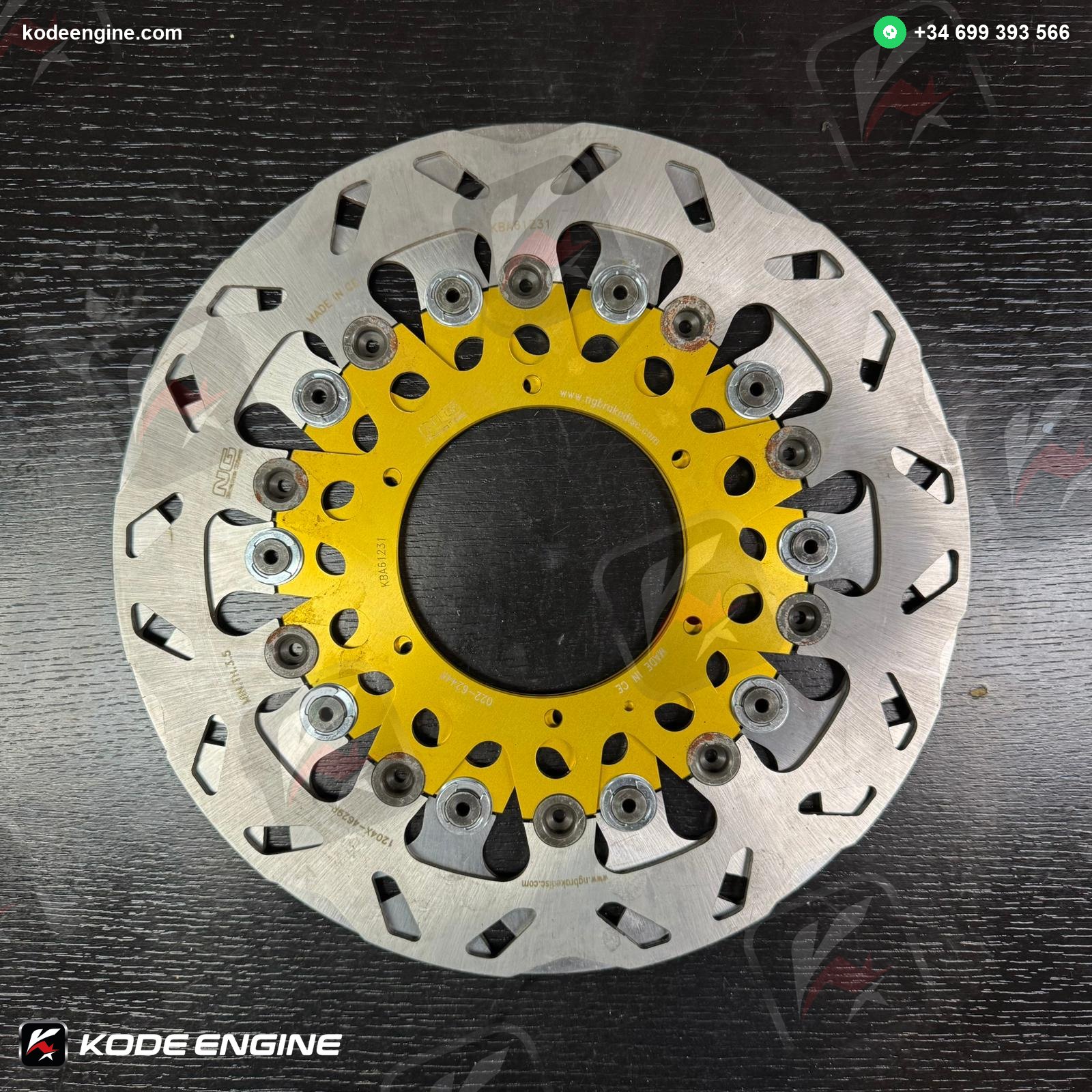 NG Moto2 Front Brake Discs – Floating / Yellow & Silver image 1