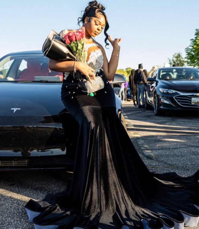Velvet Black Prom Dress