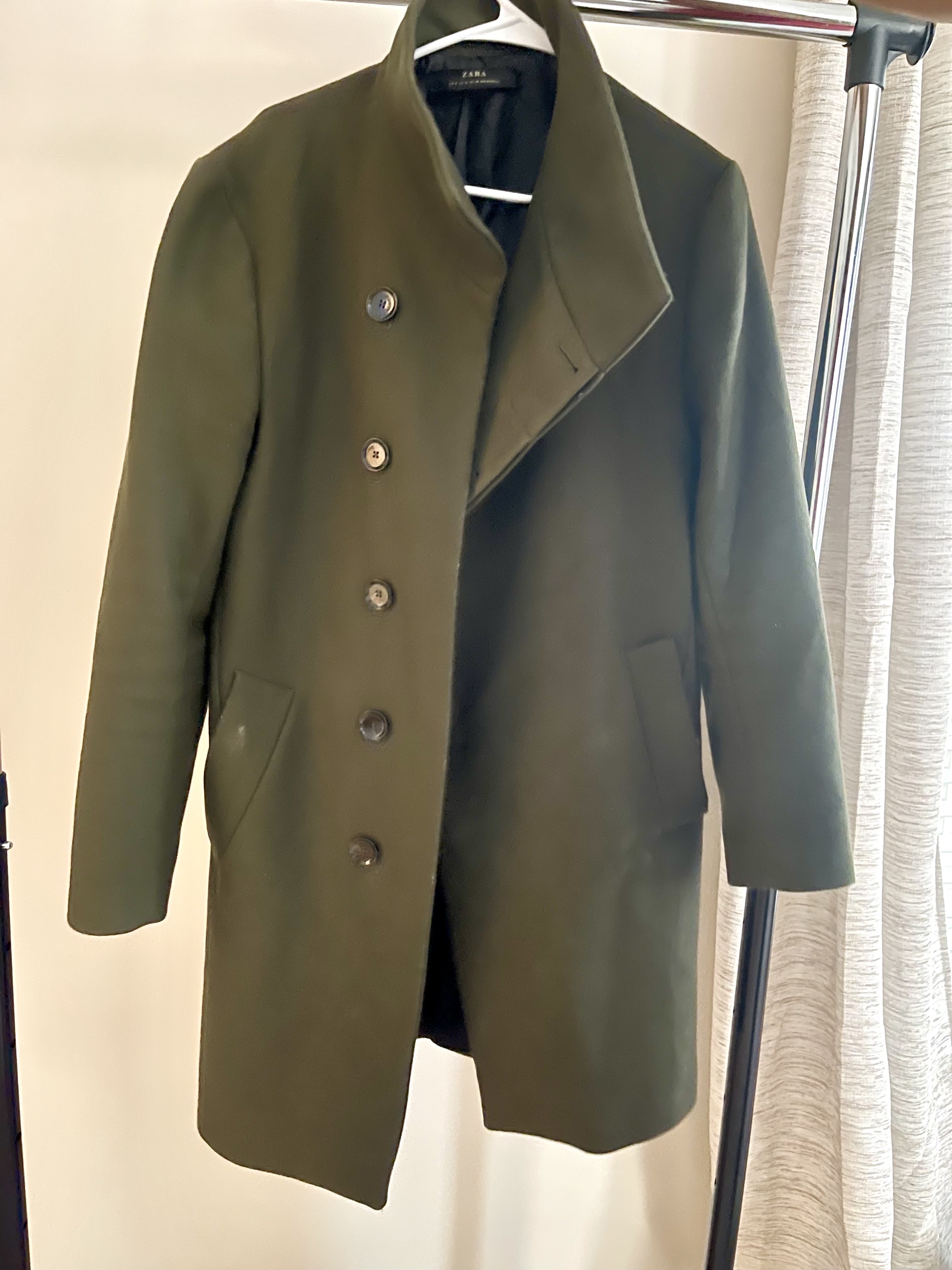 Zara Olive Long Trench Coat