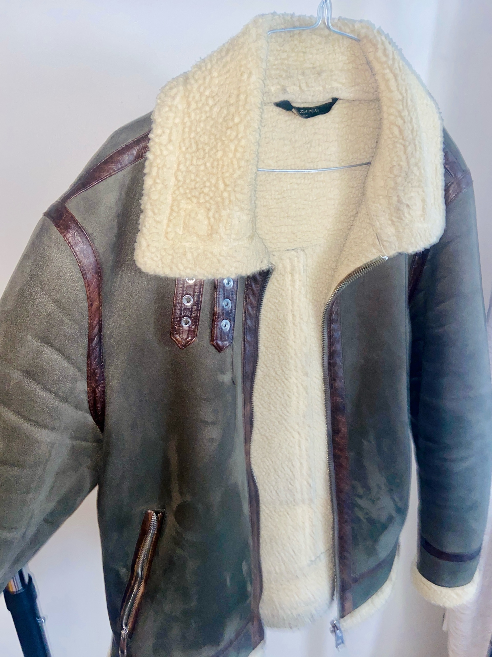 Zara Olive Green Bomber Coat