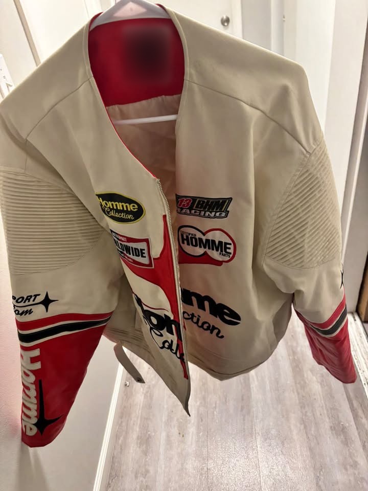 Cream and Red Racing Jacket
