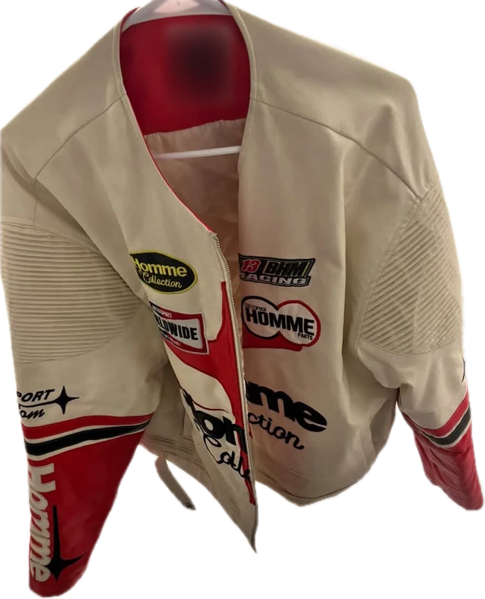 Cream and Red Racing Jacket