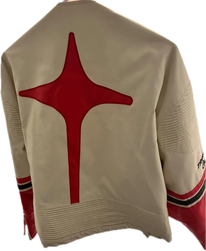 Cream and Red Racing Jacket, back