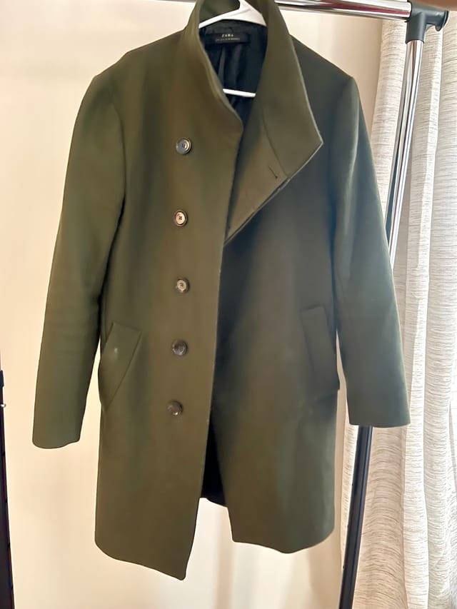 Zara Olive Long Trench Coat