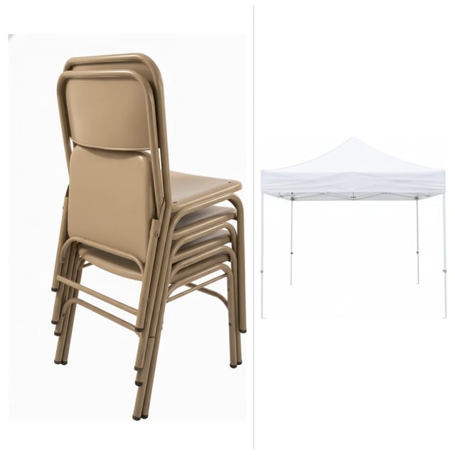 Tent, table, chairs