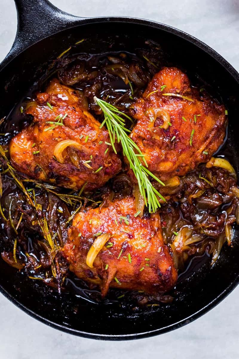 Roasted Chicken Thighs with Caramelized Onions