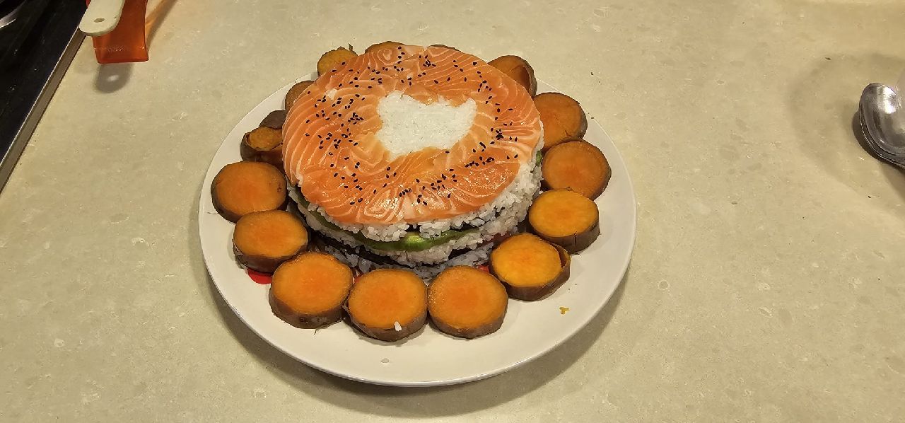 Salmon Sushi Cake