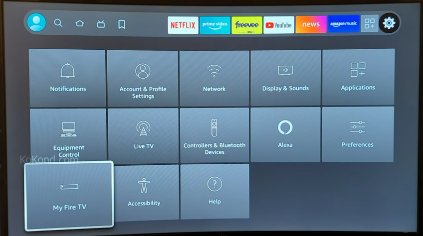 Step 2: Selecting the My Fire TV Option