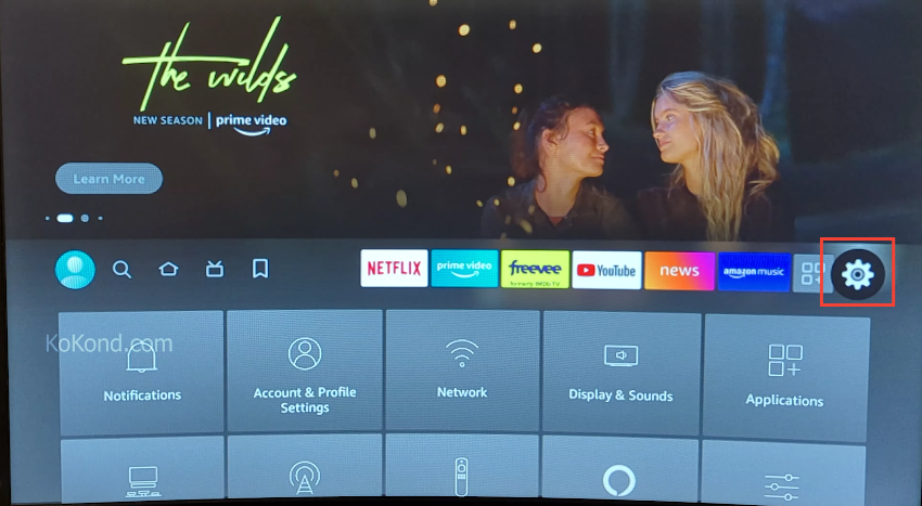 Step 1: Select Settings on Your Fire TV Home Screen