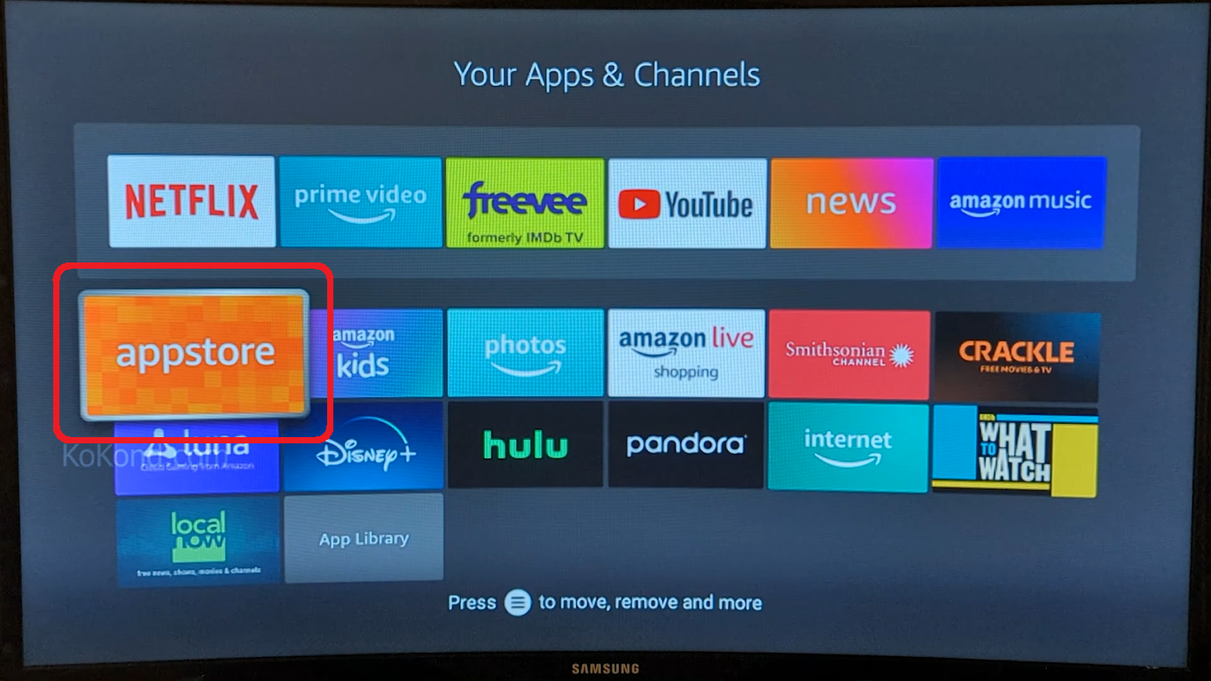 Appstore Icon on the Firestick home page