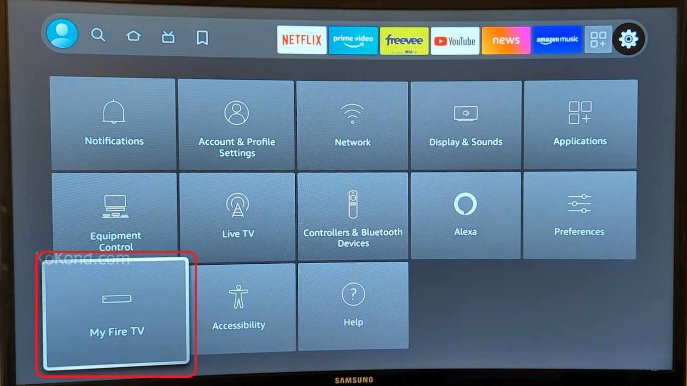 Tap on My Fire TV to Find Mac Address