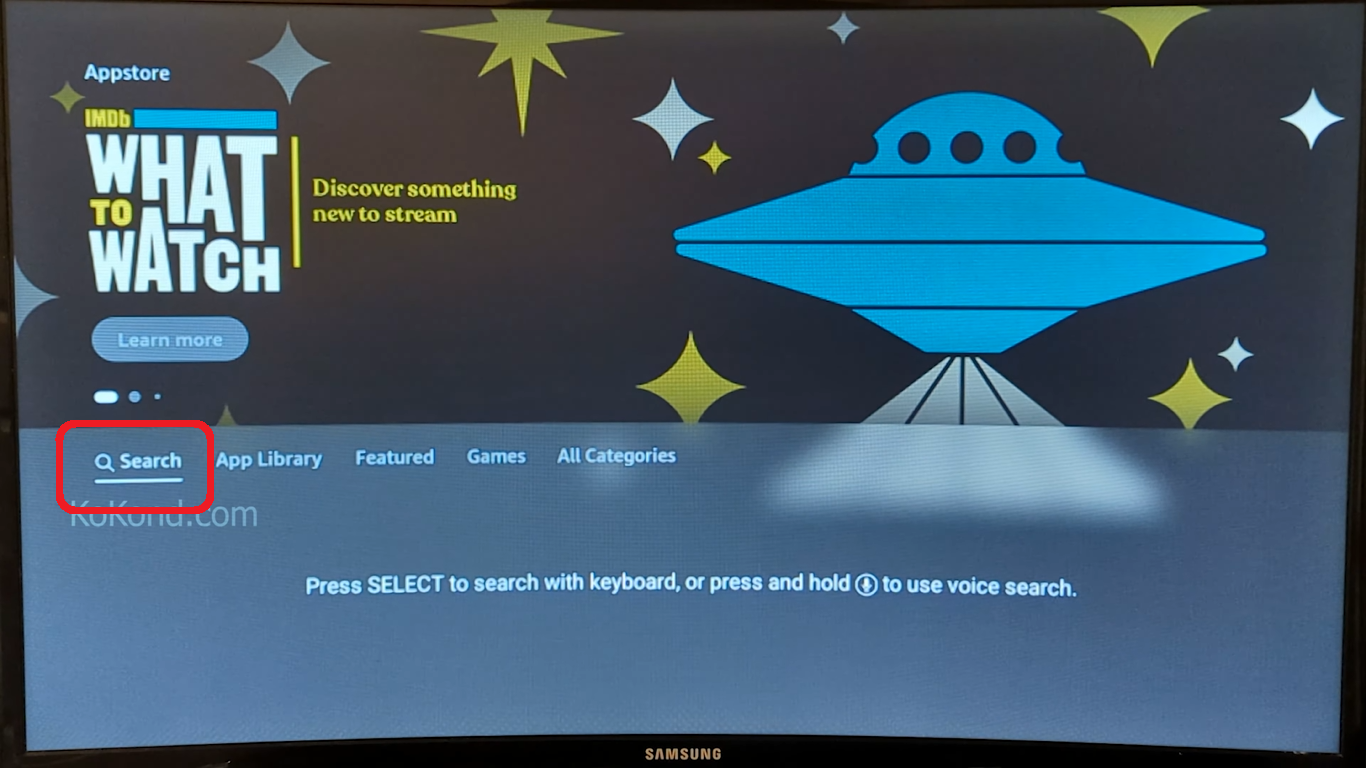 Search Button on Fire TV Stick